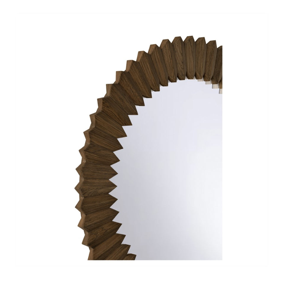 Wildwood Stax Sculptural Mirror With Driftwood Ash Frame — 54" Square Stacked Ridged Design For Entryway Decor 302802