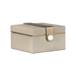Wildwood Steven Textured Shagreen Box With Marble Accent & Felt-Lined Interior — Luxe Jewelry Storage, 6X10x11" 302806
