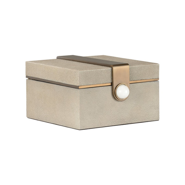 Wildwood Steven Textured Shagreen Box With Marble Accent & Felt-Lined Interior — Luxe Jewelry Storage, 6X10x11" 302806