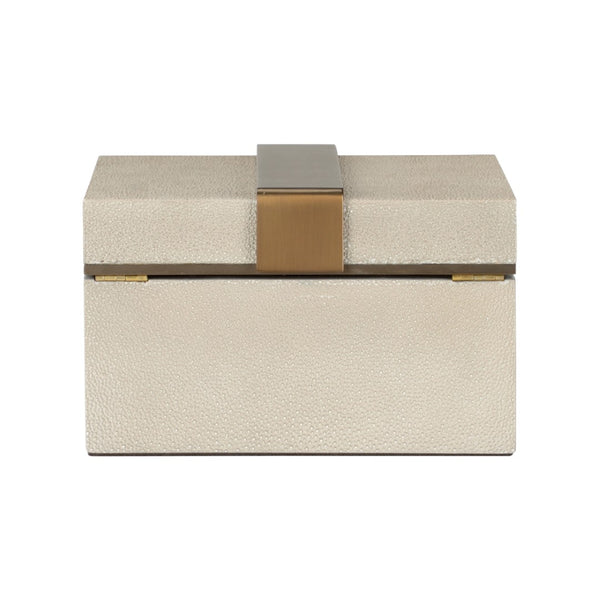 Wildwood Steven Textured Shagreen Box With Marble Accent & Felt-Lined Interior — Luxe Jewelry Storage, 6X10x11" 302806