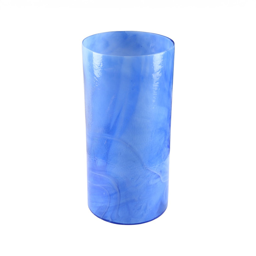 Wildwood Bella Blue Large Handcrafted Swirled Glass Vase & Candleholder, 20" H Coastal Accent For Home Decor 302808