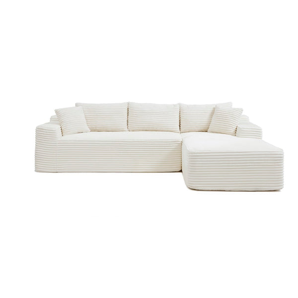 English Elm 105'' Modular Cloud Sectional with Deep Plush Corduroy Seat for Living Room Lounging W1117P377679