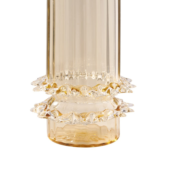 Wildwood Maria Mouth-Blown Vase Amber — Handcrafted Italian Glass 14" Tall, Sculptural Textured Base Accent 302817