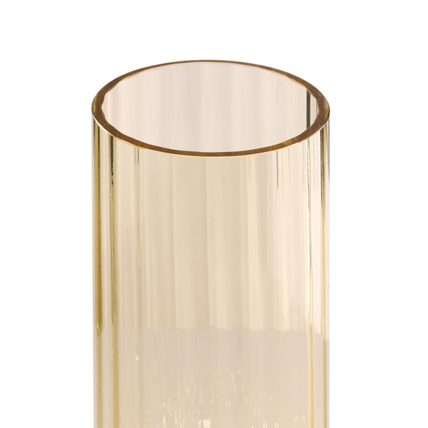 Wildwood Maria Mouth-Blown Vase Amber — Handcrafted Italian Glass 14" Tall, Sculptural Textured Base Accent 302817