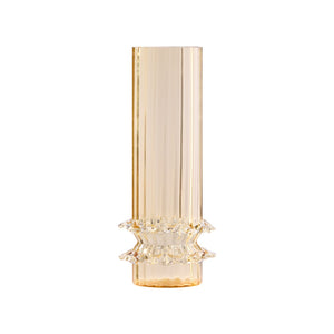 Wildwood Maria Vase Luminous Amber Glass Centerpiece — Mouth-Blown Italian Artistry With Textured Sculptural Base, 14" Tall Brown 302818