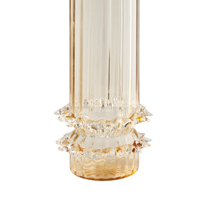 Wildwood Maria Vase Luminous Amber Glass Centerpiece — Mouth-Blown Italian Artistry With Textured Sculptural Base, 14" Tall Brown 302818