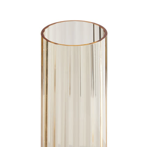 Wildwood Maria Vase Luminous Amber Glass Centerpiece — Mouth-Blown Italian Artistry With Textured Sculptural Base, 14" Tall Brown 302818