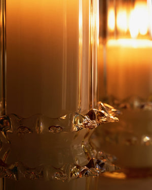 Wildwood Maria Vase Luminous Amber Glass Centerpiece — Mouth-Blown Italian Artistry With Textured Sculptural Base, 14" Tall Brown 302818