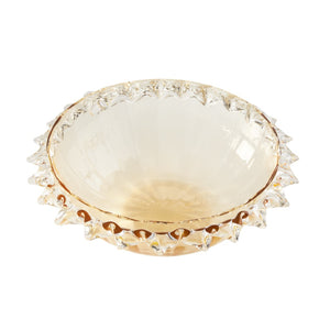 Wildwood Maria Hand-Blown Amber Bowl — Italian Mouth-Blown Glass Centerpiece With Sculpted Rim, 12" Wide 302821