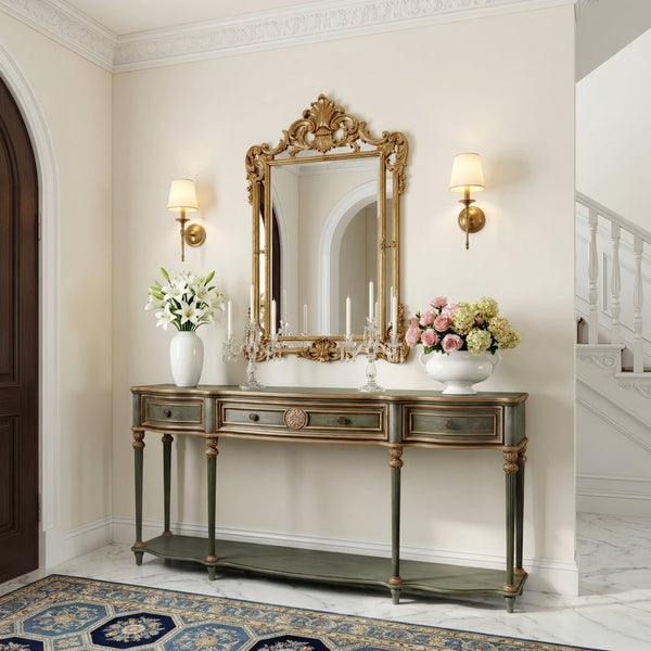 Butler Specialty Butler Peyton 72" Console Table in Pastel Sage Green — 3 Drawers, Lower Shelf, Traditional Charm 3028482