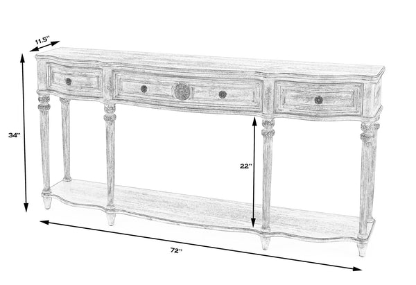 Butler Specialty Butler Peyton 72" Console Table in Pastel Sage Green — 3 Drawers, Lower Shelf, Traditional Charm 3028482