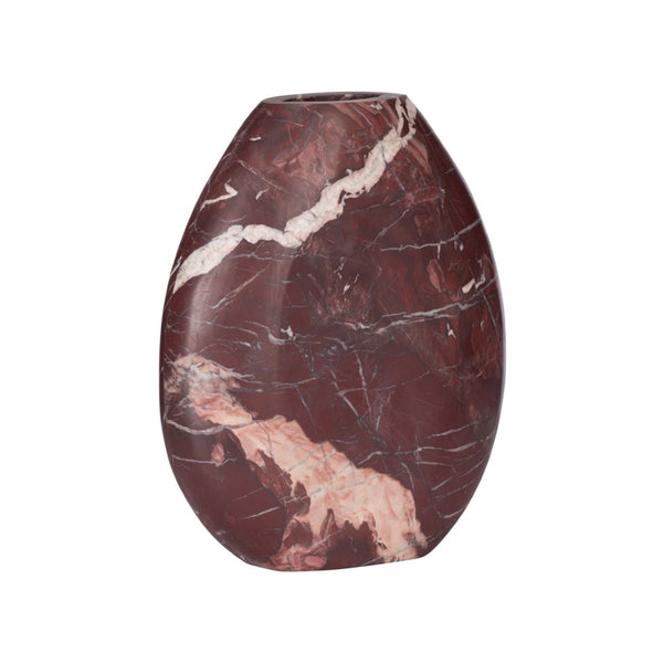 Wildwood Vickery Sculptural Stone Vase With Matte Natural Veining — Organic Texture, Versatile Centerpiece Red 302893