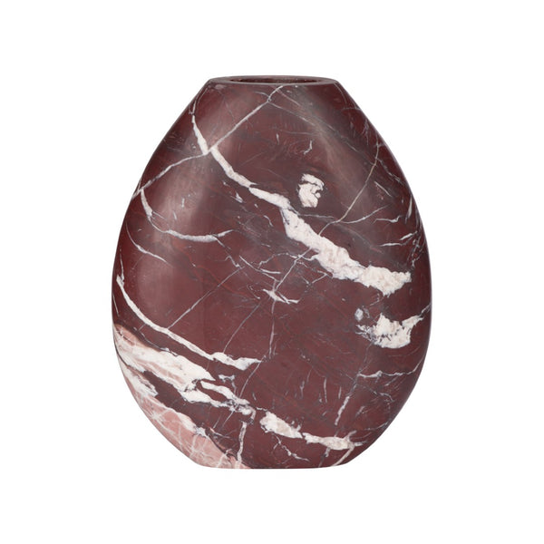 Wildwood Vickery Sculptural Stone Vase With Matte Natural Veining — Organic Texture, Versatile Centerpiece Red 302893