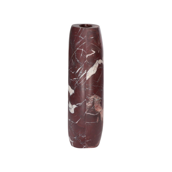 Wildwood Vickery Sculptural Stone Vase With Matte Natural Veining — Organic Texture, Versatile Centerpiece Red 302893