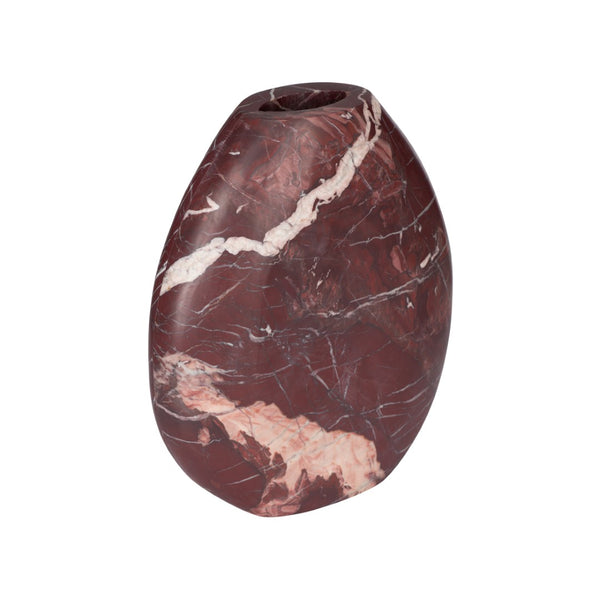 Wildwood Vickery Sculptural Stone Vase With Matte Natural Veining — Organic Texture, Versatile Centerpiece Red 302893