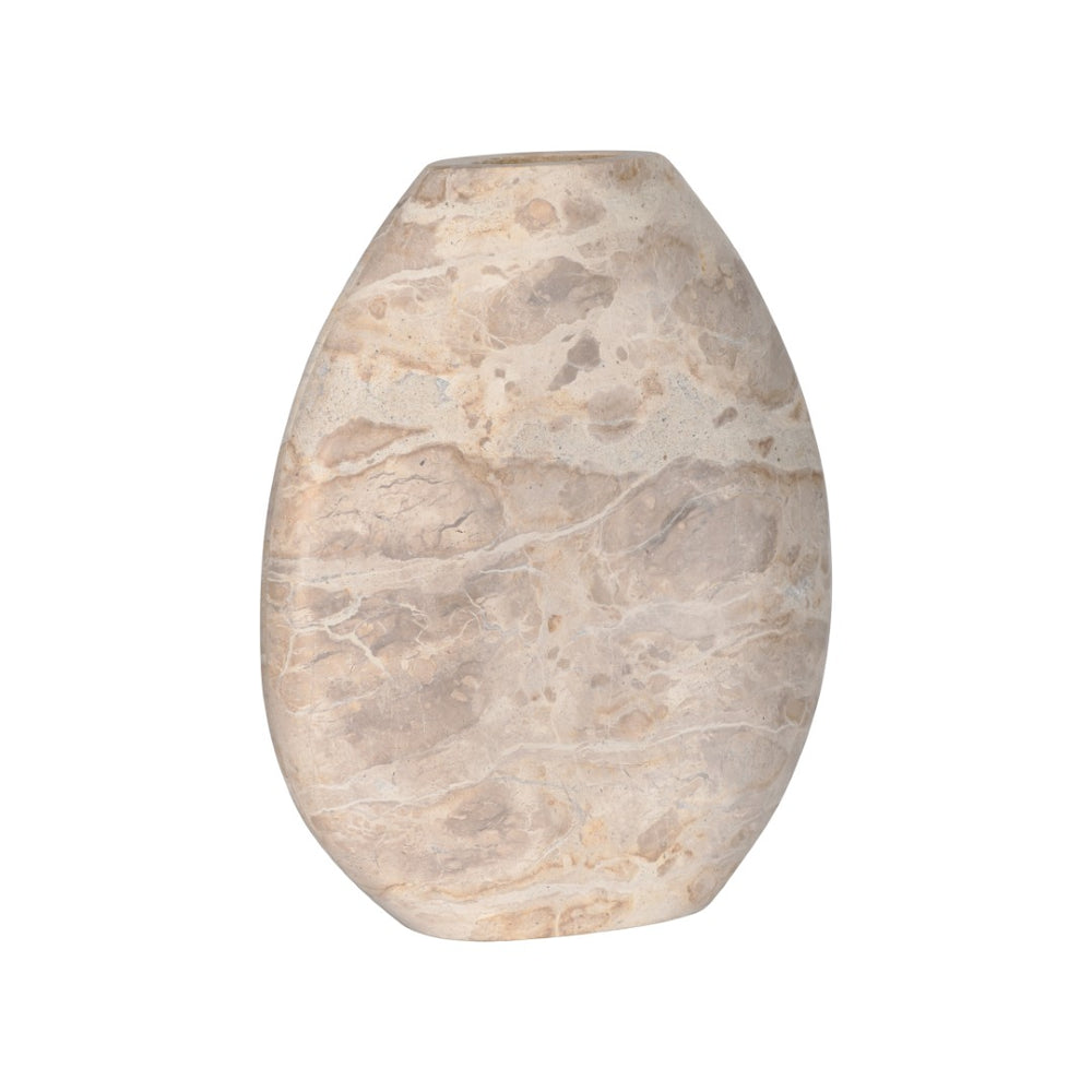 Wildwood Vickery Sculptural Stone Vase With Matte Natural Veining — Organic Texture, Versatile Centerpiece White/Cream 302894