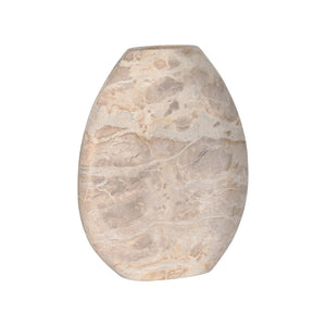 Wildwood Vickery Sculptural Stone Vase With Matte Natural Veining — Organic Texture, Versatile Centerpiece White/Cream 302894