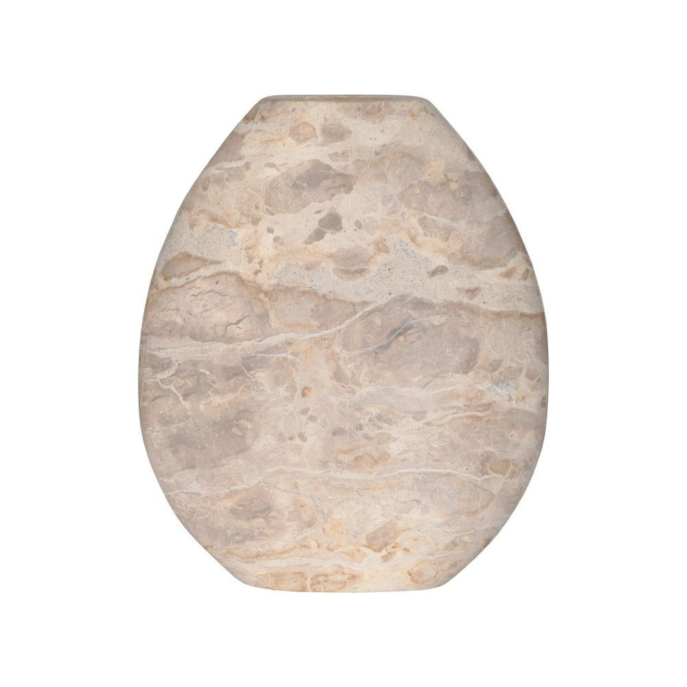 Wildwood Vickery Sculptural Stone Vase With Matte Natural Veining — Organic Texture, Versatile Centerpiece White/Cream 302894