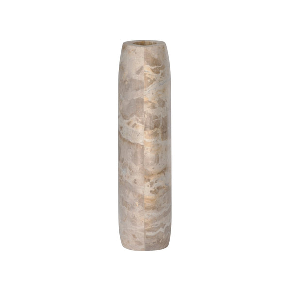 Wildwood Vickery Sculptural Stone Vase With Matte Natural Veining — Organic Texture, Versatile Centerpiece White/Cream 302894
