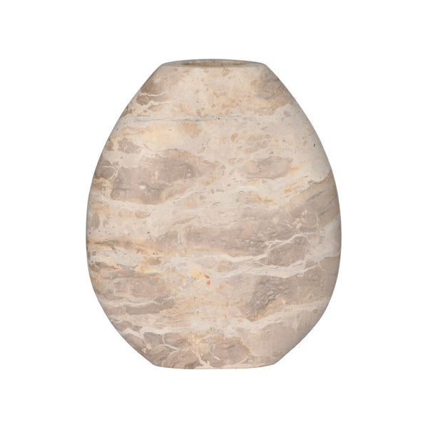 Wildwood Vickery Sculptural Stone Vase With Matte Natural Veining — Organic Texture, Versatile Centerpiece White/Cream 302894