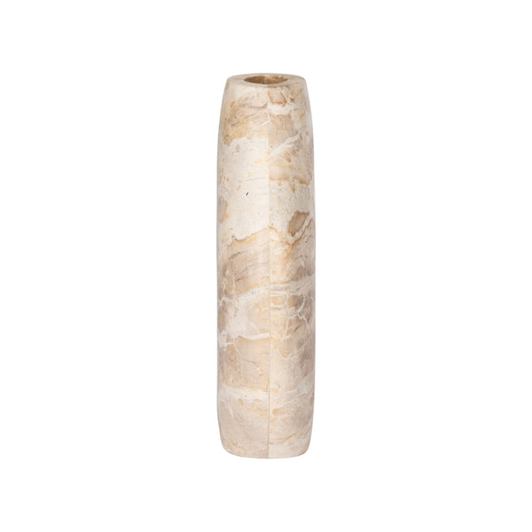 Wildwood Vickery Sculptural Stone Vase With Matte Natural Veining — Organic Texture, Versatile Centerpiece White/Cream 302894