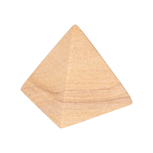 Wildwood Icarus Hand-Finished Pyramid Sculpture — Large Rainbow Sandstone Accent With Warm Geometric Texture 3.5h x 3w x 3d 302898