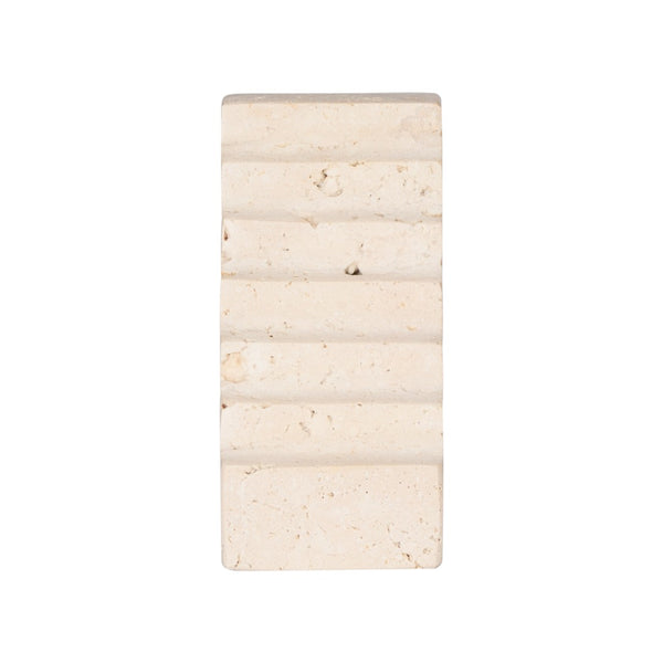 Wildwood Cliff Travertine Sculpture – Stepped Minimalist Accent With Honed Matte Finish For Shelves & Mantels 302901
