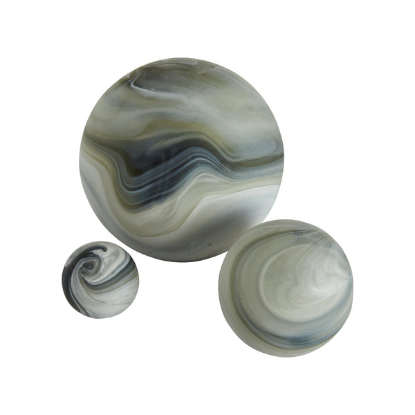 Wildwood Vesper Orb Set Of Three - Modern Decorative Accents In Sophisticated Blue-gray For Chic Displays Blue  302907