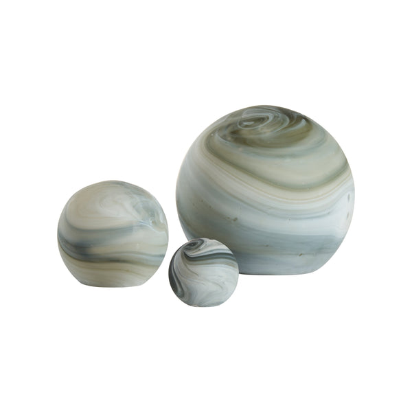 Wildwood Vesper Orb Set Of Three - Modern Decorative Accents In Sophisticated Blue-gray For Chic Displays Blue  302907