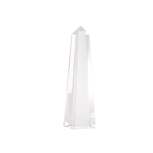 Wildwood Worthington Crystal Obelisk Sculpture — Large Clear Faceted Accent For Mantels, Desks & Vignettes 14h x 3.25w x 3.25d 302916
