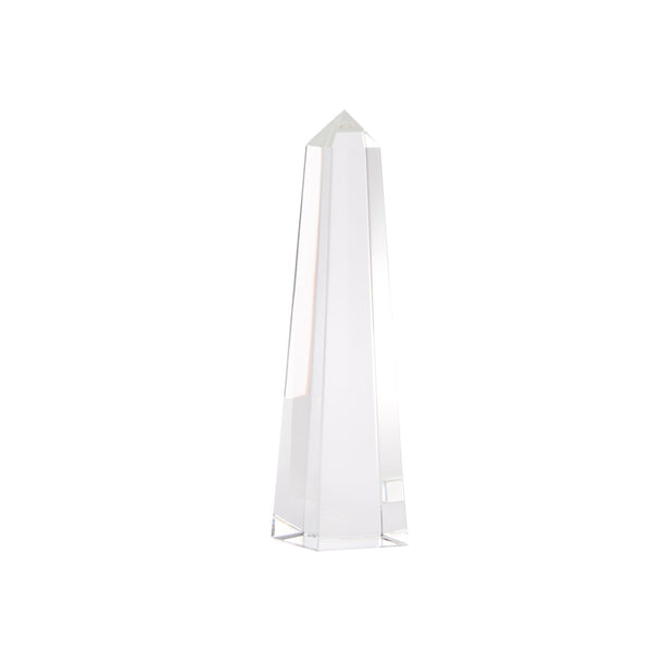 Wildwood Worthington Crystal Obelisk Sculpture — Large Clear Faceted Accent For Mantels, Desks & Vignettes 14h x 3.25w x 3.25d 302916