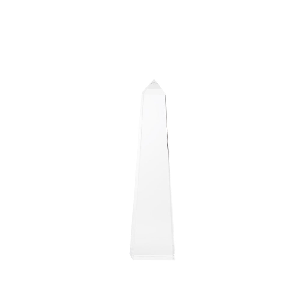 Wildwood Worthington Crystal Obelisk Sculpture — Large Clear Faceted Accent For Mantels, Desks & Vignettes 14h x 3.25w x 3.25d 302916