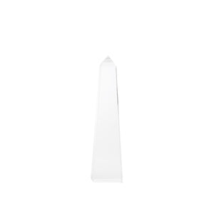 Wildwood Worthington Crystal Obelisk Sculpture — Large Clear Faceted Accent For Mantels, Desks & Vignettes 14h x 3.25w x 3.25d 302916