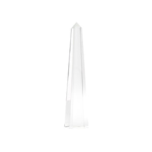 Wildwood Worthington Crystal Obelisk Sculpture — Large Clear Faceted Accent For Mantels, Desks & Vignettes 23h x 4w x 4d 302917