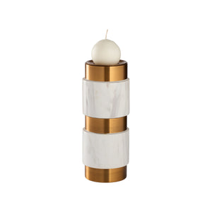 Wildwood Leonard Candleholder - Elevate Your Space With Elegant Design, Luxurious Gold Accents & Timeless Charm White,Cream  302918