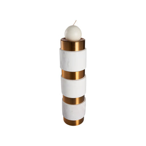 Wildwood Leonard Candleholder - Elevate Your Space With Elegant Design, Luxurious Gold Accents & Timeless Charm White,Cream  302919