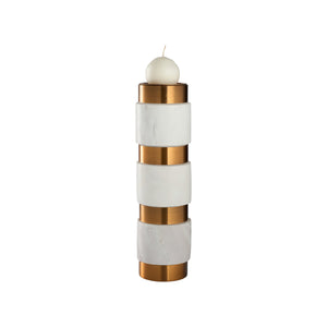 Wildwood Leonard Candleholder - Elevate Your Space With Elegant Design, Luxurious Gold Accents & Timeless Charm White,Cream  302919