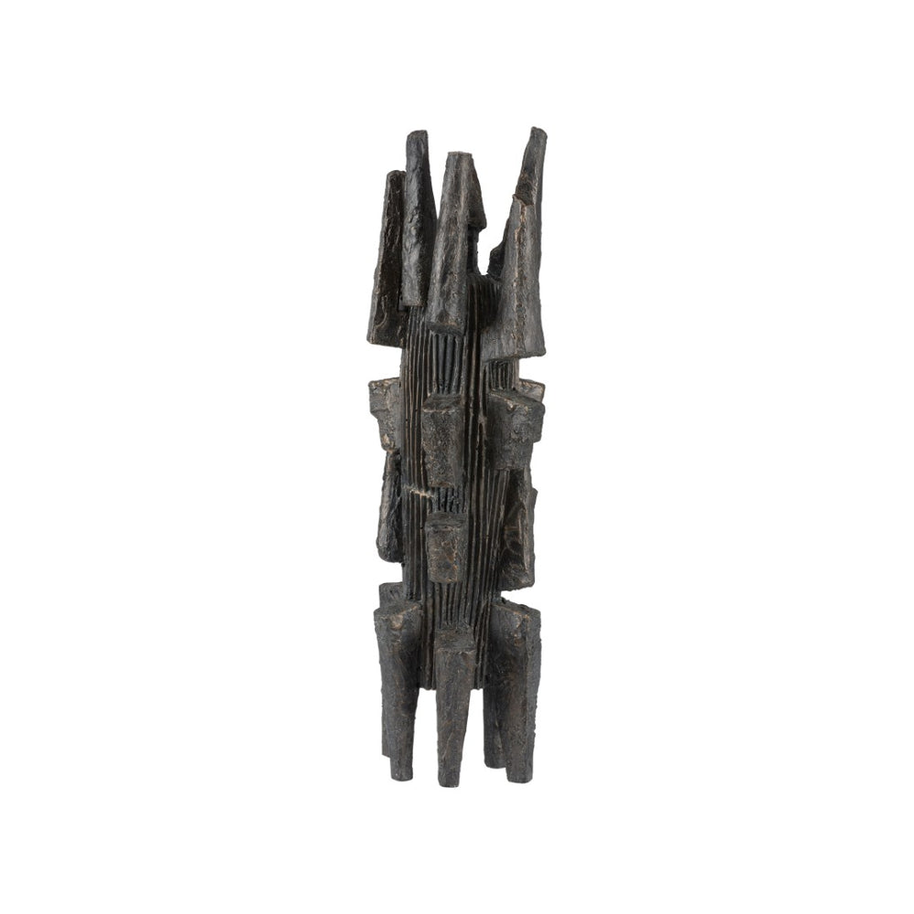Wildwood Strata Modern Sculpture – 25" Layered Metal & Resin Accent In Dark Bronze For Mantels, Shelves, Offices 302920
