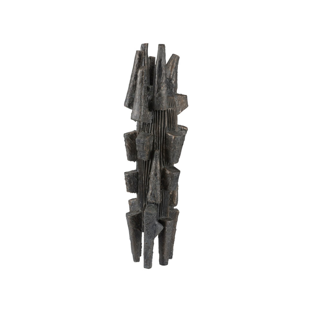 Wildwood Strata Modern Sculpture – 25" Layered Metal & Resin Accent In Dark Bronze For Mantels, Shelves, Offices 302920