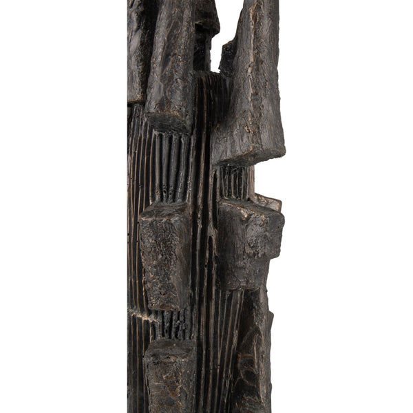 Wildwood Strata Modern Sculpture – 25" Layered Metal & Resin Accent In Dark Bronze For Mantels, Shelves, Offices 302920