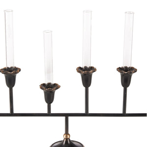 Wildwood Sherwood Elongated Bud Vase With Removable Glass Inserts And Fluted Floral Cups For Tablescapes Brown 302923