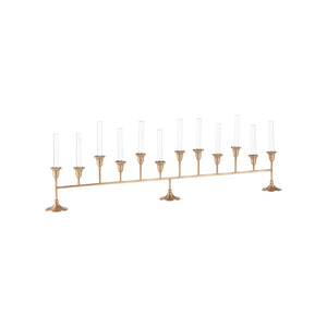 Wildwood Sherwood Elongated Bud Vase With Removable Glass Inserts And Fluted Floral Cups For Tablescapes Gold 302924