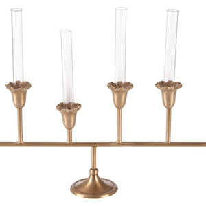 Wildwood Sherwood Elongated Bud Vase With Removable Glass Inserts And Fluted Floral Cups For Tablescapes Gold 302924