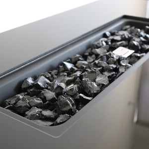 English Elm 25" Steel Outdoor Fire Pit Table with Lid, Stainless Top, Lava Rocks, Weatherproof Base & Cover B120P199398