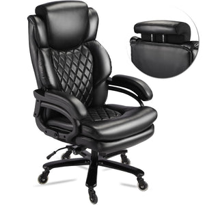 English Elm 500lbs Capacity Executive Desk Chair Wide Spring Seat Ergonomic Lumbar Support Swivel W5201P418183