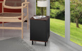 Manhattan Comfort Mosholu Mid-Century Modern Nightstand Black and Nut Brown 302AMC226