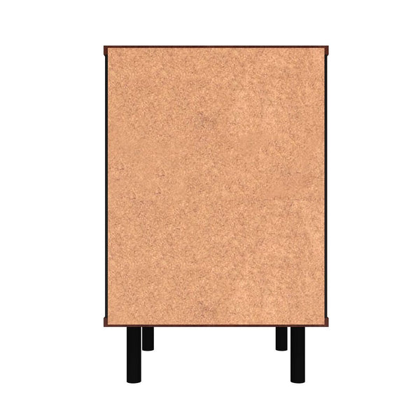 Manhattan Comfort Mosholu Mid-Century Modern Nightstand Black and Nut Brown 302AMC226