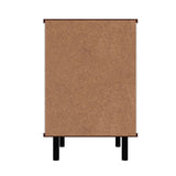 Manhattan Comfort Mosholu Mid-Century Modern Nightstand White and Nut Brown 302AMC227