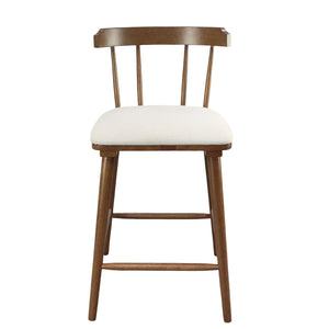 English Elm Christopher Knight Home® - Olivia Classic Windsor-Style Wooden Counter Stools, Set Of 4 In Walnut Finish & Soft Beige Upholstery N775P346246W-S4