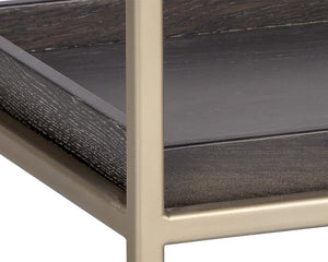 Sunpan Rebel Nightstand - Modern Oak Wood Design with Soft Closing Drawer and Elegant Gold Hardware Accents Small - 23.5W x 17.75D x 23.5H